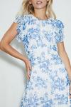 Dorothy Perkins Petite Blue Floral Mesh Midi Dress thumbnail 5