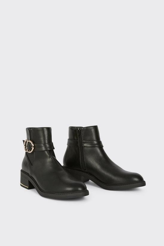 Dorothy Perkins Wide Fit Minnie Buckle Detail Ankle Boots 3