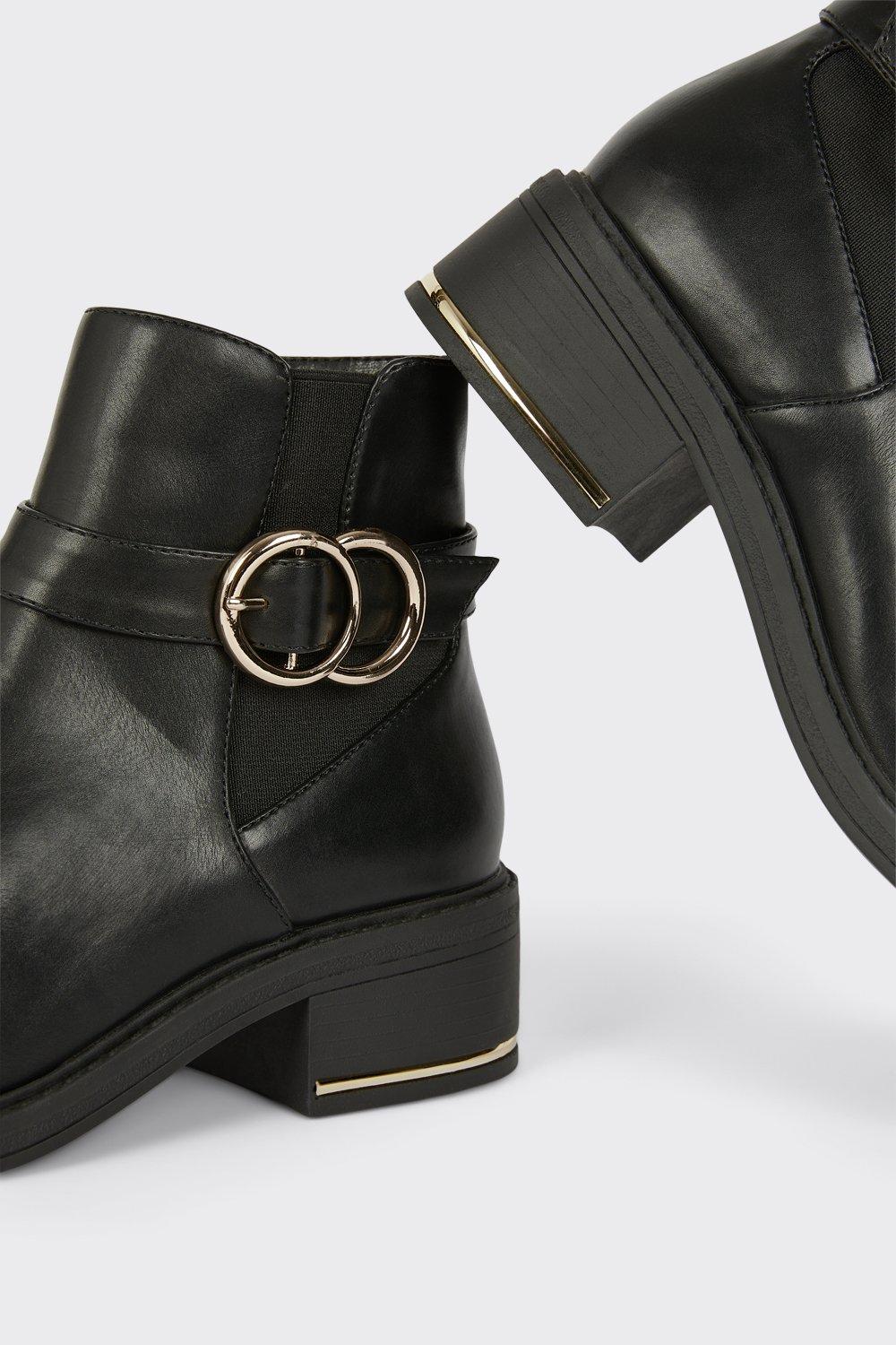 Boots Minnie Buckle Detail Ankle Boots Dorothy Perkins