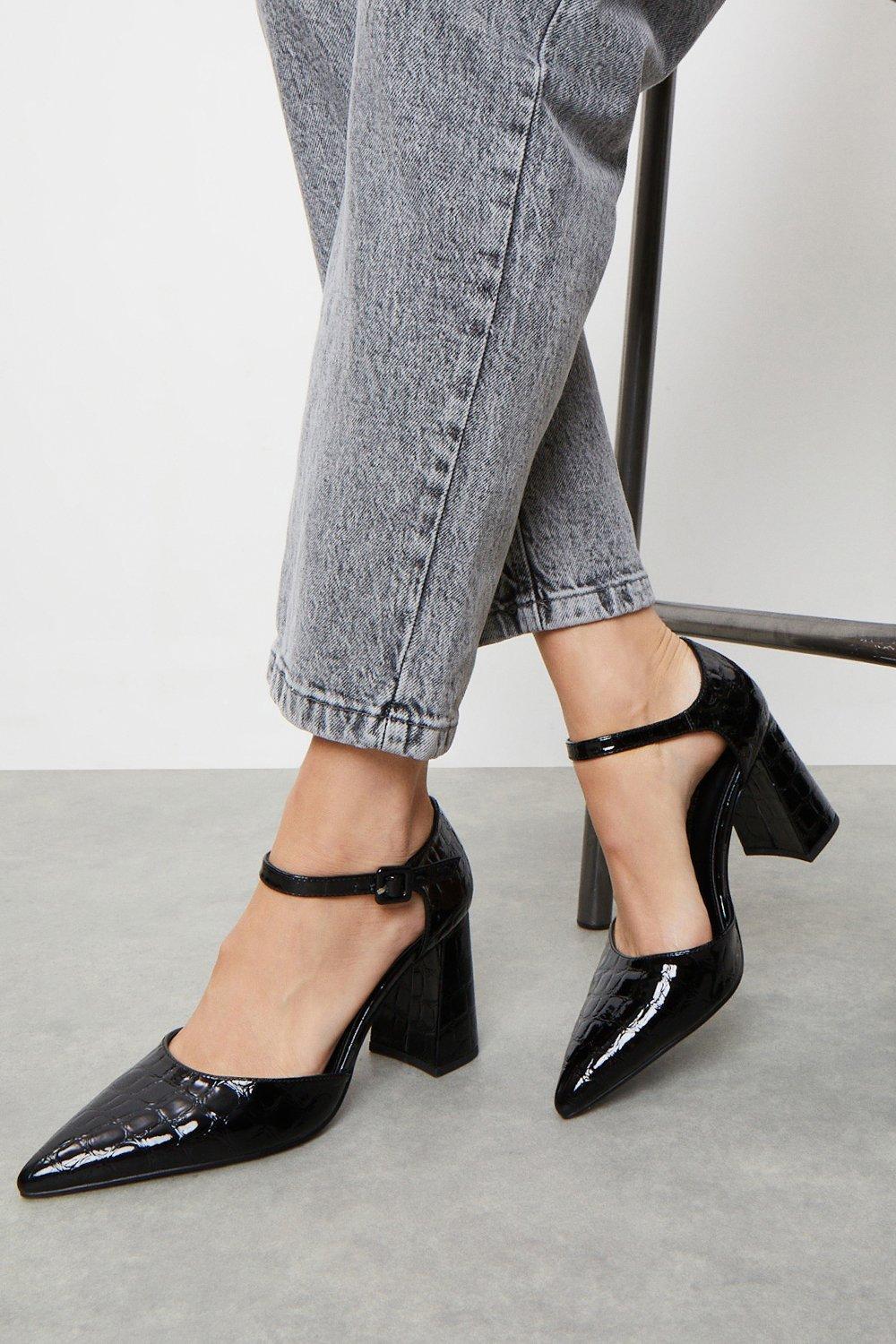 Raid katy grey clearance block heeled shoes