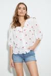 Dorothy Perkins Red Broderie Button Through Blouse thumbnail 2