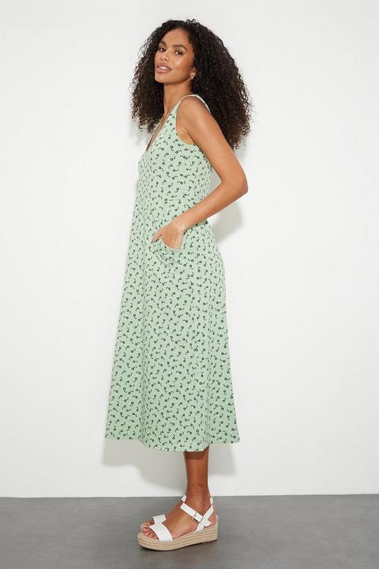 Dorothy Perkins Green Floral Midi Dress 2