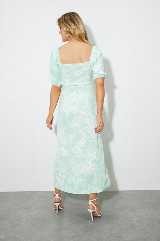 Dorothy Perkins Green Floral Textured Midi Dress 3