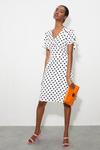 Dorothy Perkins Tall Ivory Spot V Neck Tie Sleeve Mini Dress thumbnail 2
