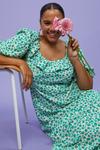Dorothy Perkins Curve Green Ditsy Ruffle Shirred Back Midi Dress thumbnail 2