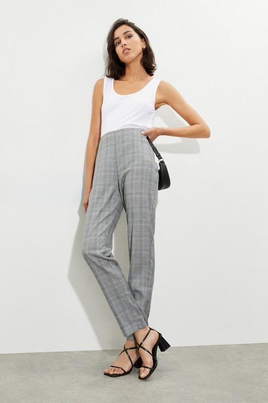 Dorothy Perkins Tall Grey Check Ankle Grazer Trousers 2
