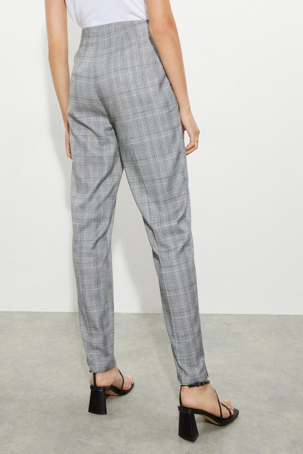 Grey check ankle grazer hot sale trousers