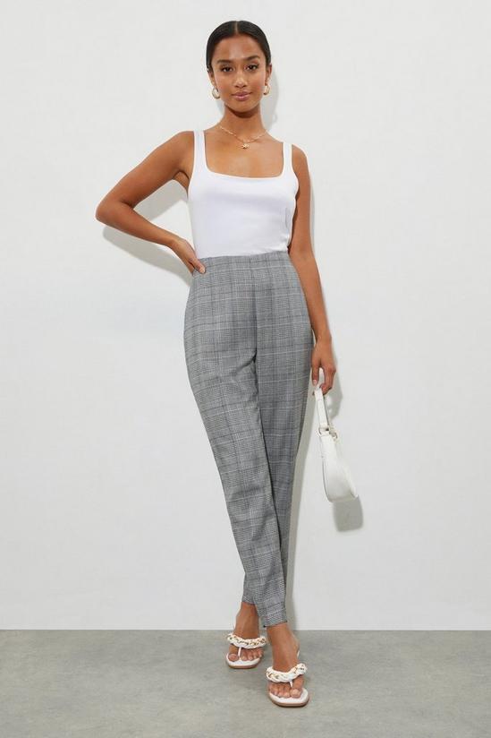 Dorothy Perkins Petite Grey Check Ankle Grazer Trousers 2