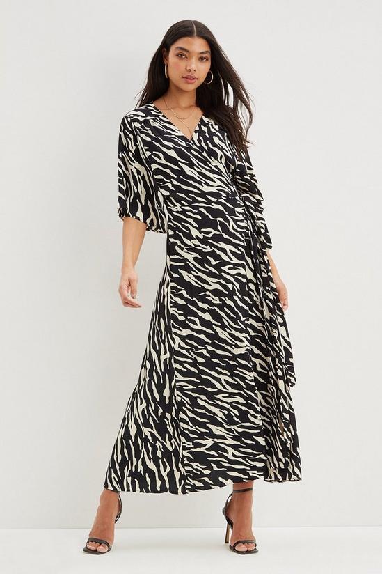 Dorothy Perkins Zebra Wrap Midi Dress 2