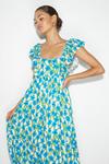 Dorothy Perkins Petite Blue Ruffle Sleeve Maxi Dress thumbnail 1