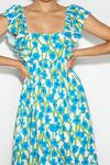 Dorothy Perkins Petite Blue Ruffle Sleeve Maxi Dress thumbnail 4