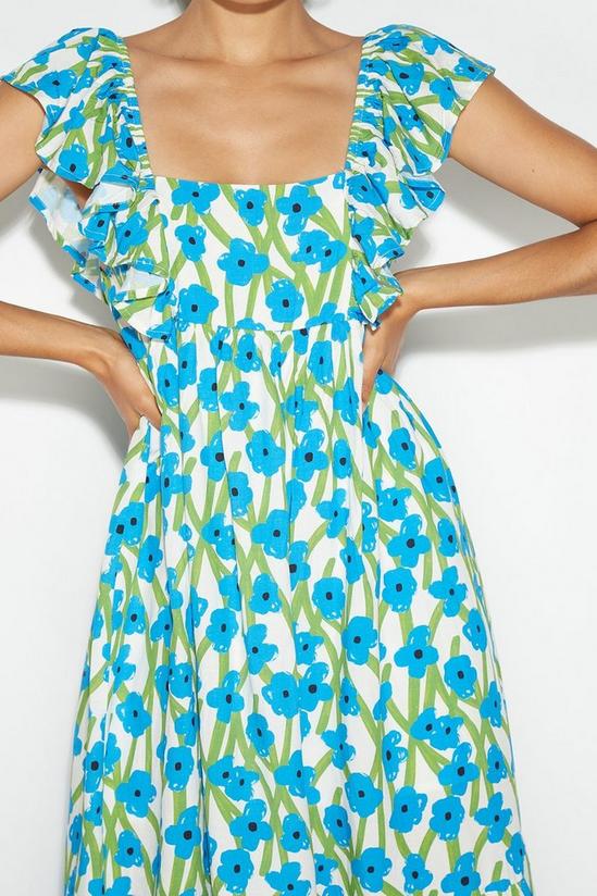 Dorothy Perkins Petite Blue Ruffle Sleeve Maxi Dress 4