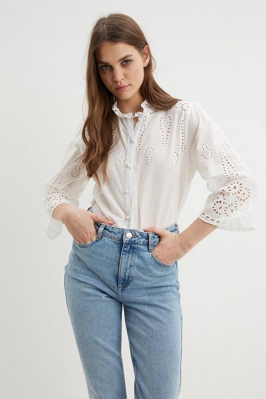 Dorothy Perkins Broderie Button Blouse 1