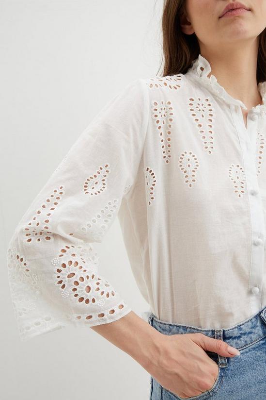 Dorothy Perkins Broderie Button Blouse 4