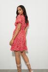 Dorothy Perkins Petite Red Ditsy Puff Sleeve Tiered Mini Dress thumbnail 3