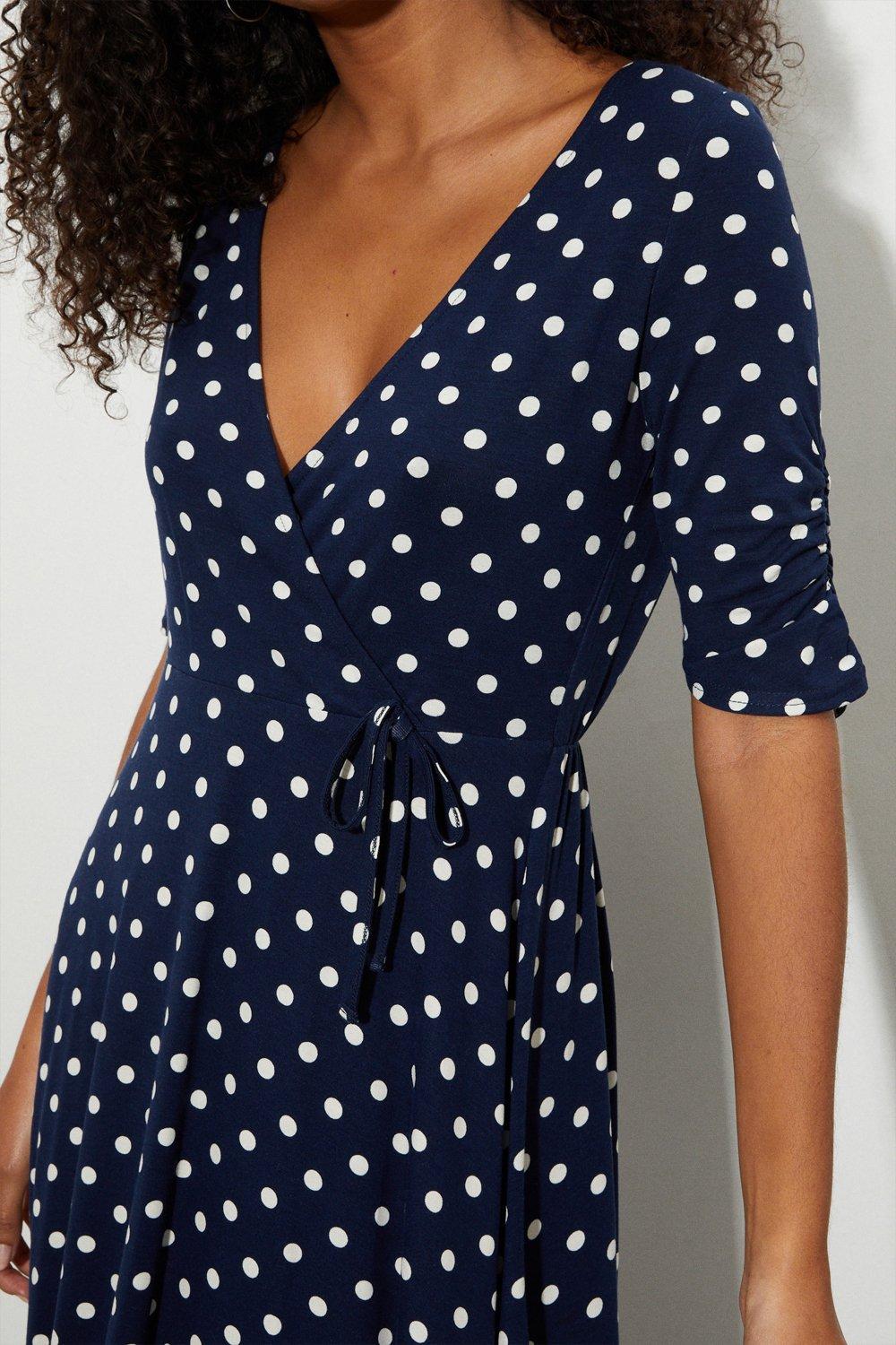 Navy spot dress sales uk