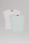 Dorothy Perkins 2 Pack Mint And Blush Stripe Roll Sleeve T-Shirt thumbnail 1