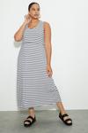 Dorothy Perkins Curve Navy Stripe Strappy Midi Dress thumbnail 1