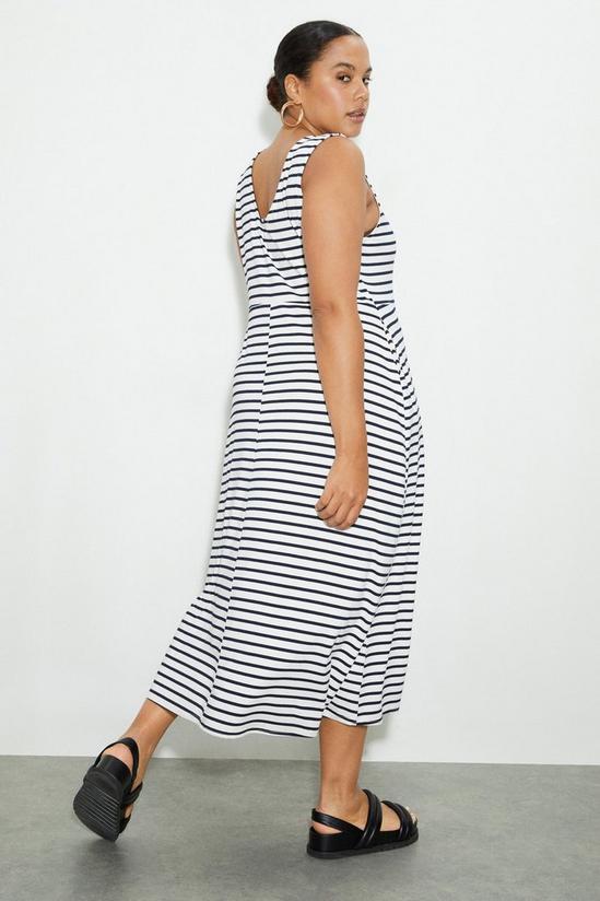 Dorothy Perkins Curve Navy Stripe Strappy Midi Dress 3