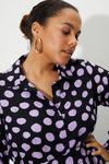 Dorothy Perkins Curve Purple Spot Midi Shirt Dress thumbnail 4