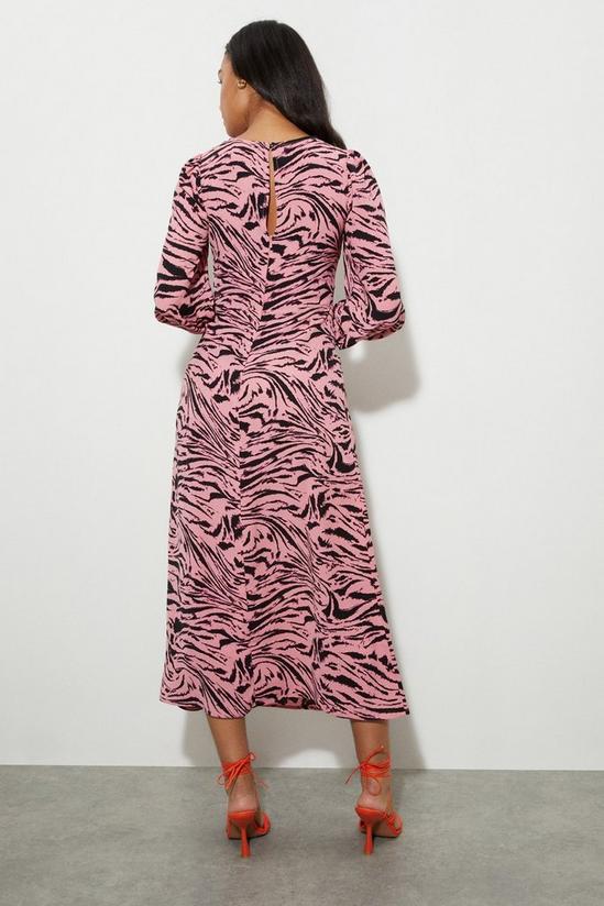 Dorothy Perkins Ava Pink Zebra Ruched Front Midi Dress 3