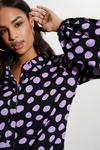 Dorothy Perkins Lilac Spot Puff Sleeve Shirt thumbnail 4