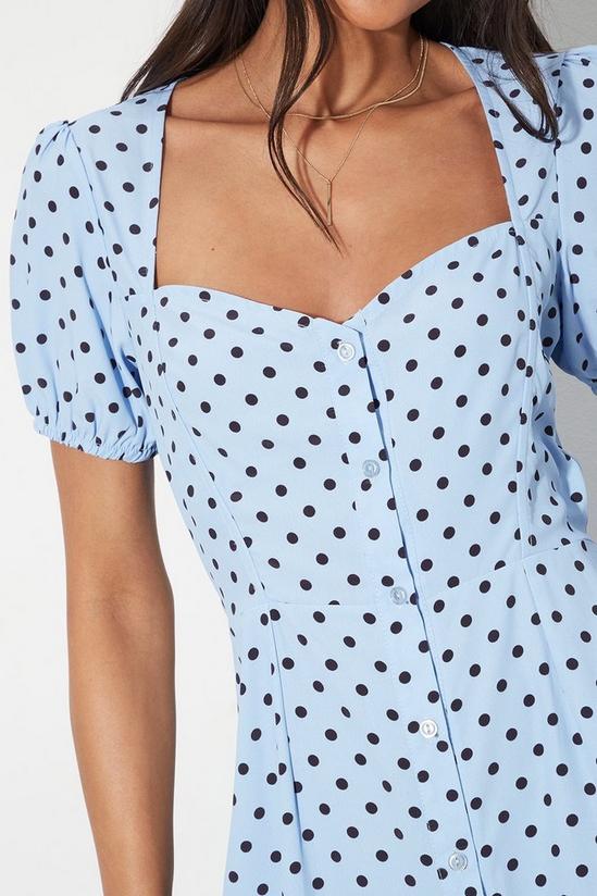 Dorothy Perkins Petite Kitty Spot Button Through Fit Flare Dress 4