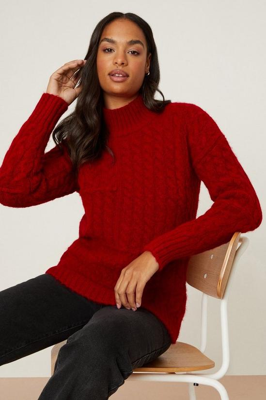 Dorothy Perkins High Neck All Over Cable Jumper 1