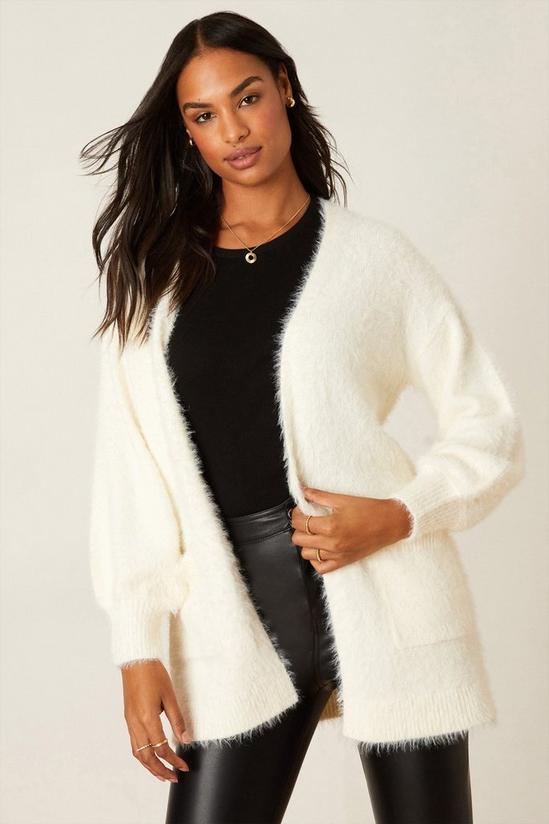 Dorothy Perkins Fluffy Knit Cardigan With Pockets 1