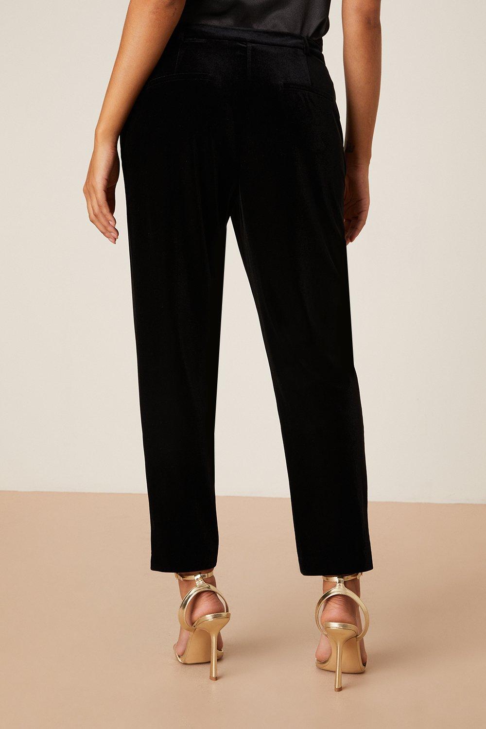 Trousers, Velvet Slim Ankle Grazer Trouser