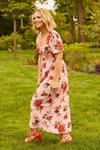 Dorothy Perkins Kitty Pink Floral Button Through Midi Dress thumbnail 1
