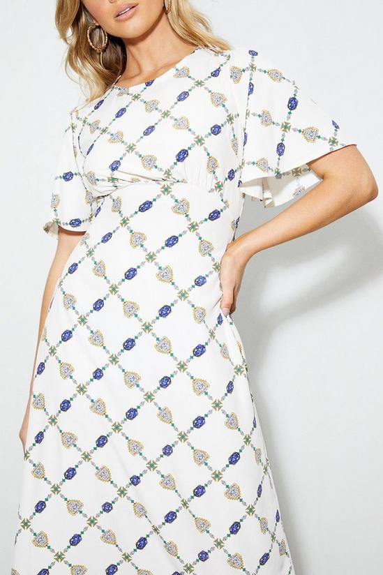 Dorothy Perkins Margot Jewel Print Flutter Sleeve Midi Dress 4