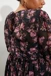 Dorothy Perkins Curve Floral Jacquard Chiffon Tiered midi dress thumbnail 4