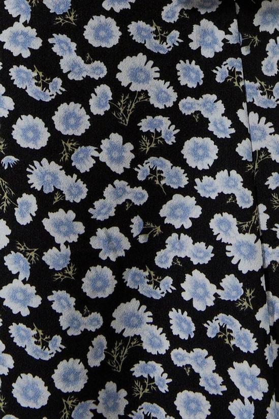 Dorothy Perkins Curve Blue Floral V Neck Frill Midi Dress 5