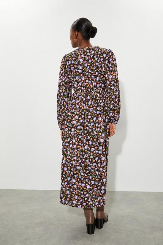 Dorothy Perkins Tulip Print Ruffle Shoulder Wrap Midi Dress 2