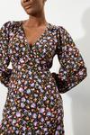 Dorothy Perkins Tulip Print Ruffle Shoulder Wrap Midi Dress thumbnail 3