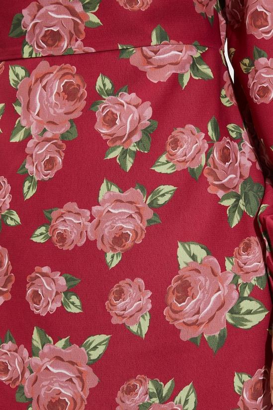 Dorothy Perkins Rose Print Long Sleeve Mini Dress 5