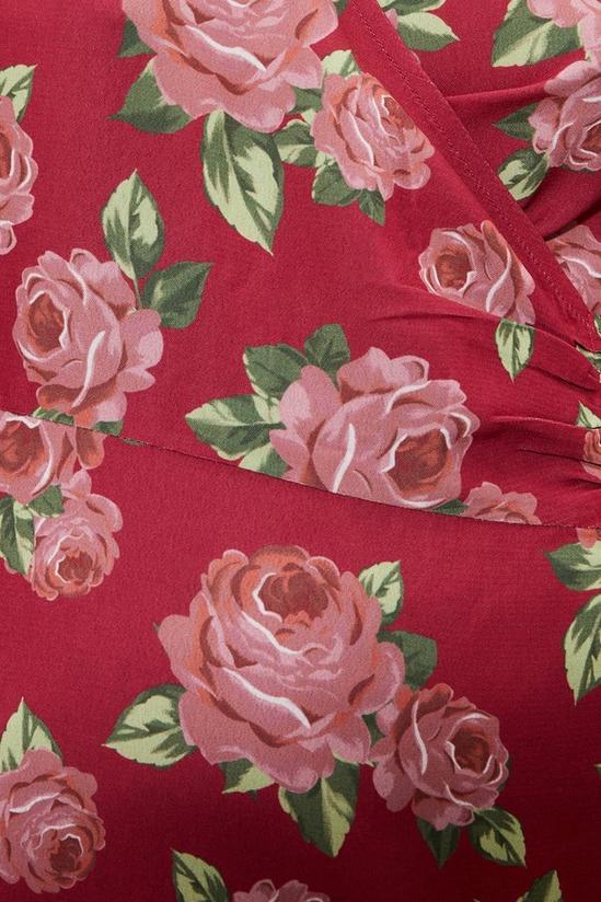 Dorothy Perkins Rose Print Wrap Midi Dress 5