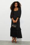 Dorothy Perkins Black Textured Lace Midi Dress thumbnail 1