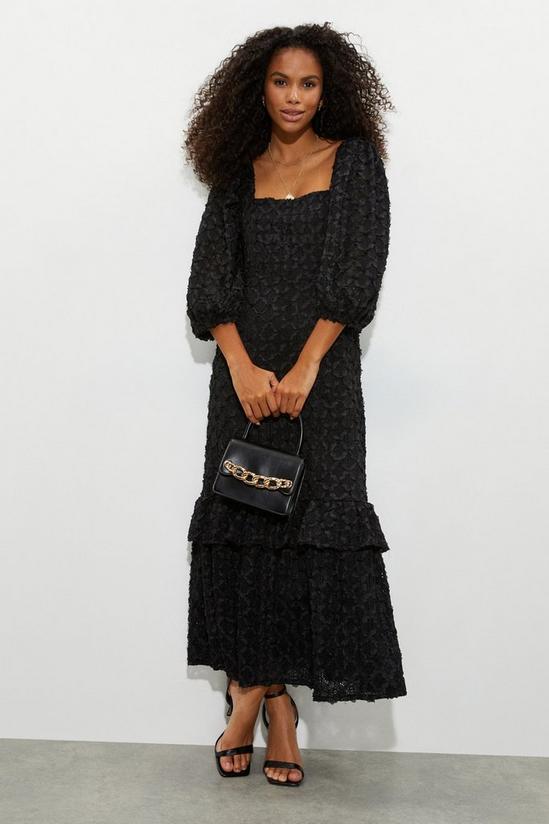 Dorothy Perkins Black Textured Lace Midi Dress 1