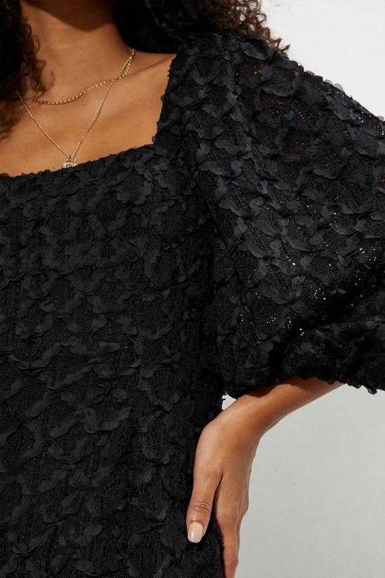 Dorothy Perkins Black Textured Lace Midi Dress 4