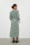 Dorothy Perkins Petite Khaki Ruffle Shoulder Wrap Midi Dress thumbnail 3