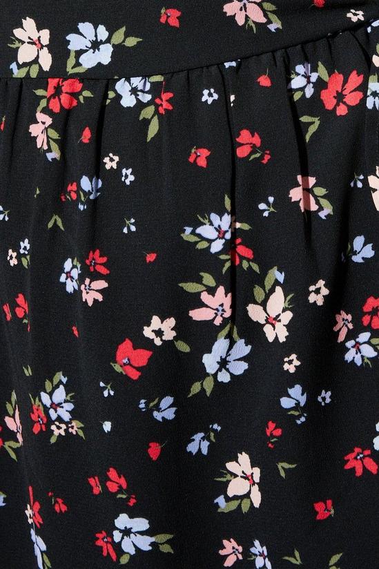 Dorothy Perkins Curve Black Floral Wrap Mini Dress 5