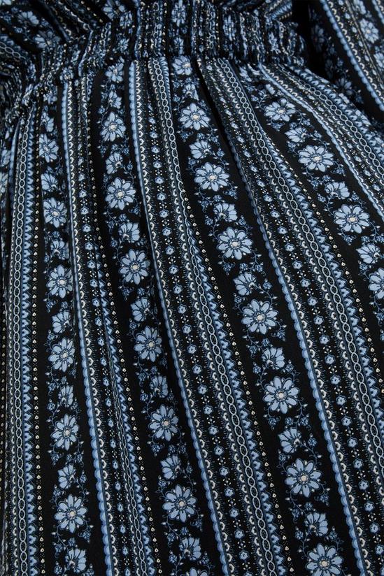 Dorothy Perkins Curve Blue Floral Lace Insert Midi Dress 5