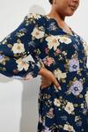 Dorothy Perkins Curve Navy Floral Button Front Mini Dress thumbnail 4