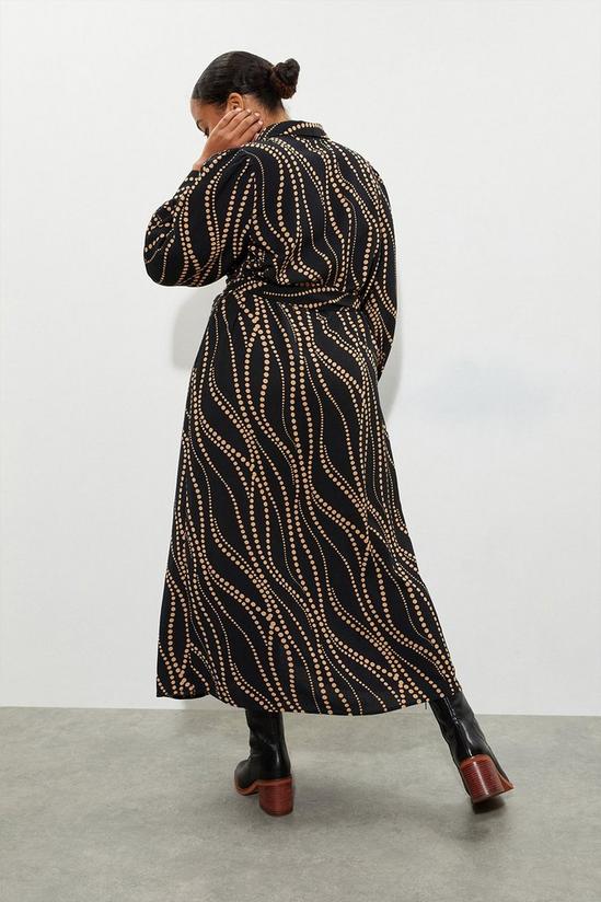 Dorothy Perkins Curve Camel Spot Midi Shirt Dress 3