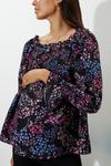 Dorothy Perkins Maternity Black Floral Shirred Blouse thumbnail 4