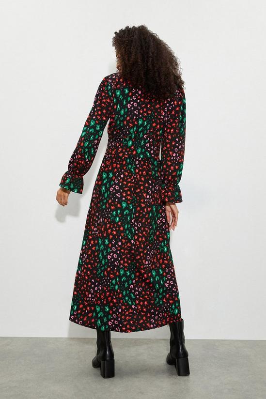 Dorothy Perkins Multi Animal Print Puff Sleeve Midi Dress 3