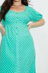 Dorothy Perkins Curve Kitty Green Spot Button Through Midi Dress thumbnail 4