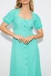 Dorothy Perkins Tall Kitty Green Spot Button Through Midi Dress thumbnail 4